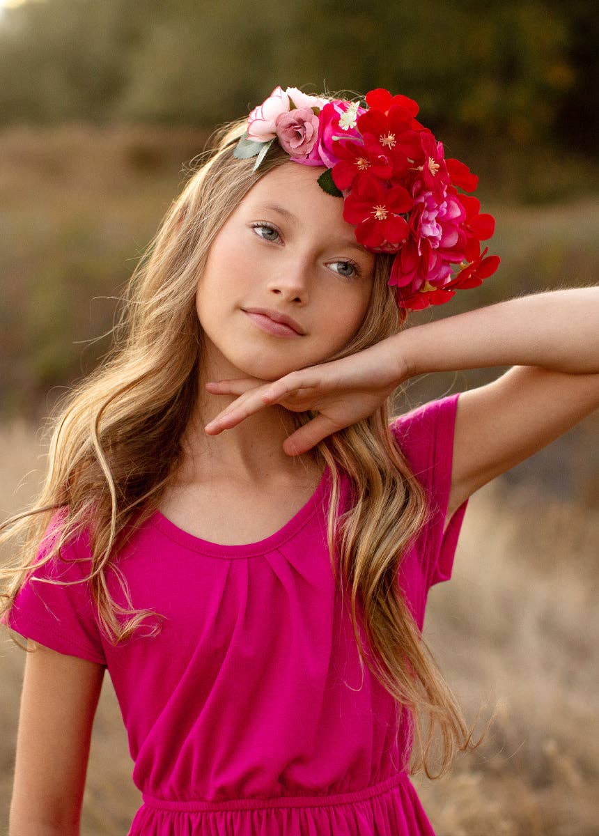 Joyfolie - Adrianna Dress in Fuchsia