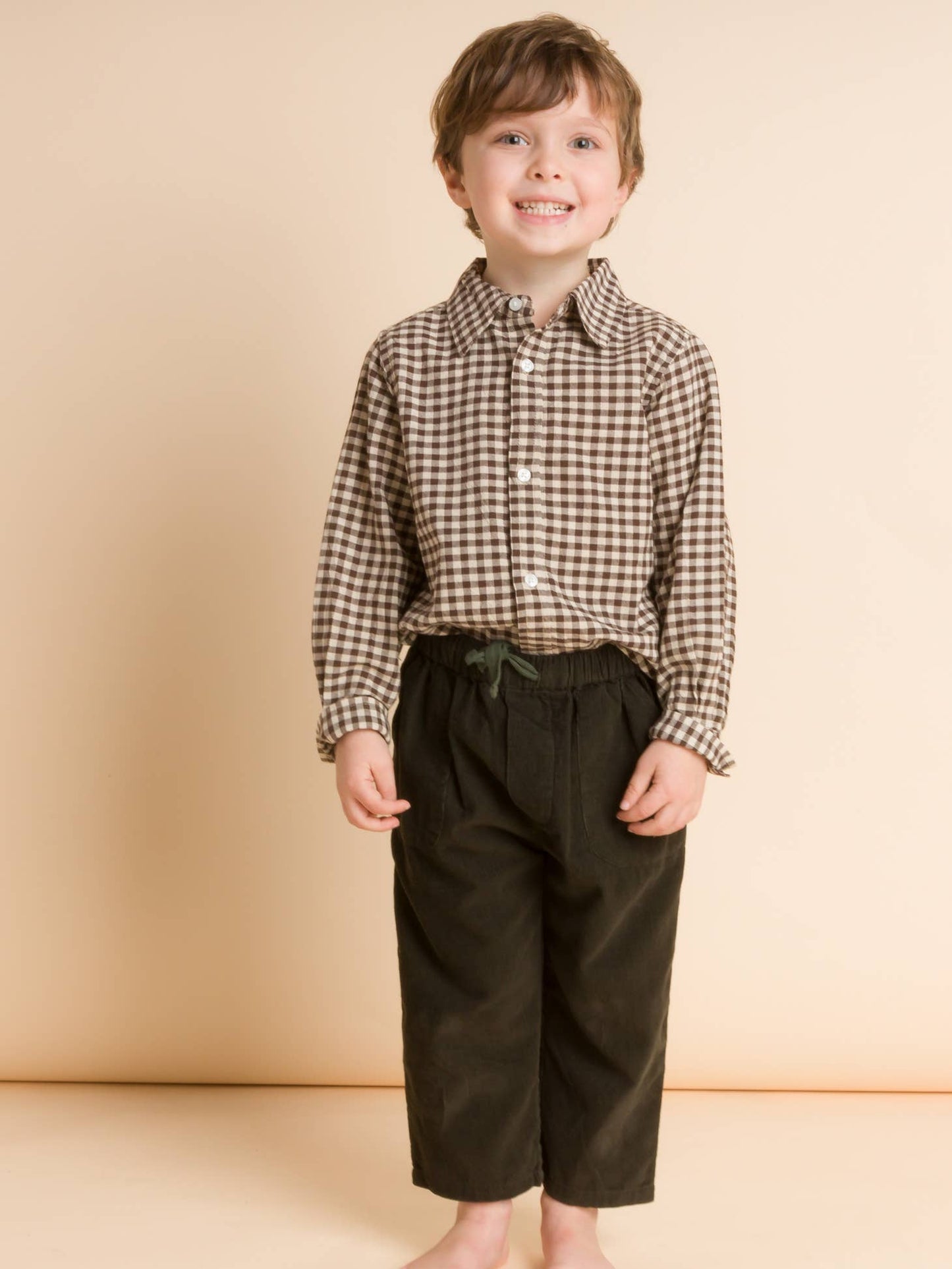 Walnut Check/Gingham Collared Shirt