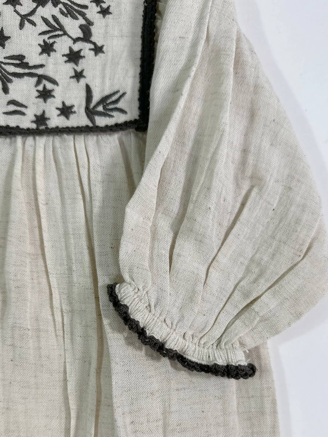 Embroidered Linen Jumpsuit Baby Romper