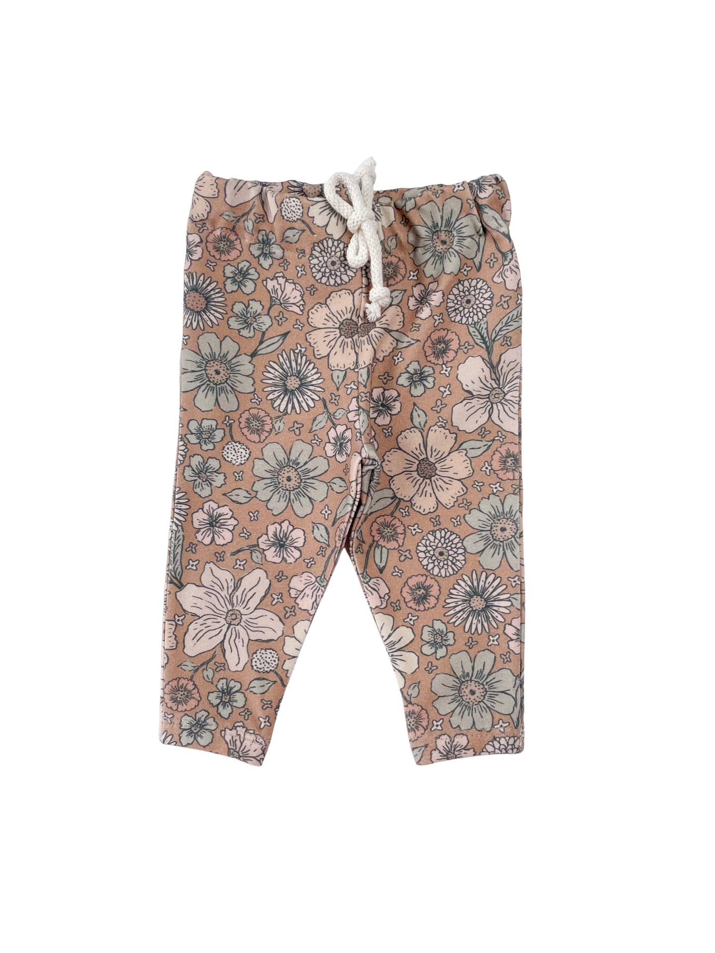 Caramel Bold Floral Baby Leggings