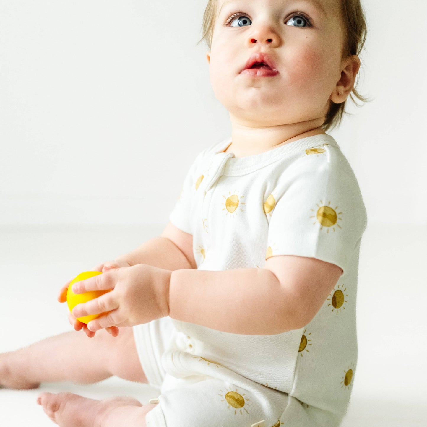 Makemake Organics - Organic Short Zip Romper - Sunshine