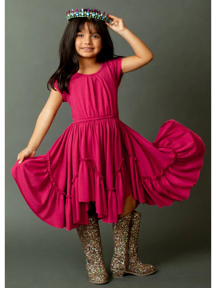 Joyfolie - Adrianna Dress in Fuchsia