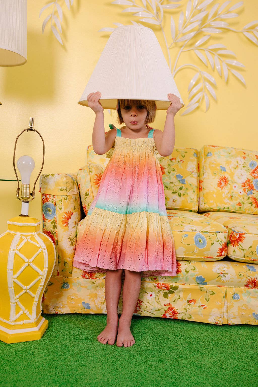 Lucky Jade - Eyelet Ombre Tie Shoulder Sundress