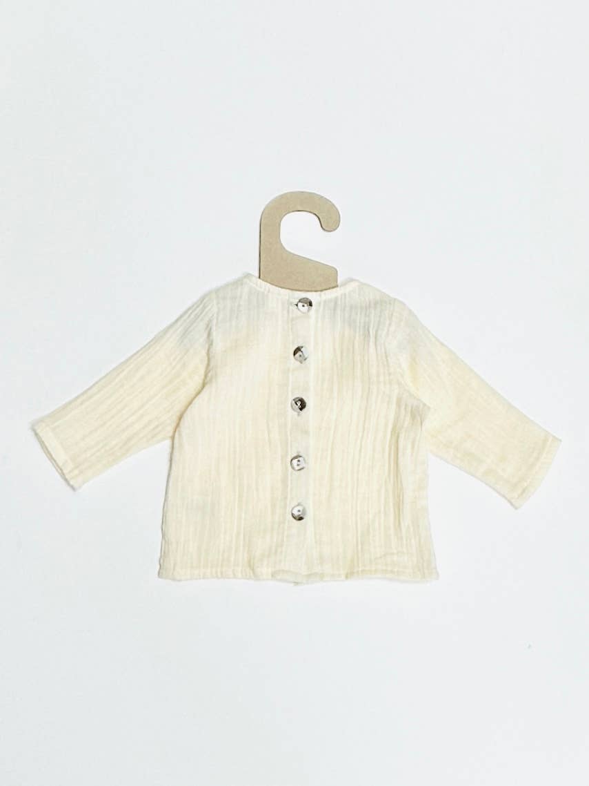 Mustard Corduroy Baby Overall Set with Muslin Shirt