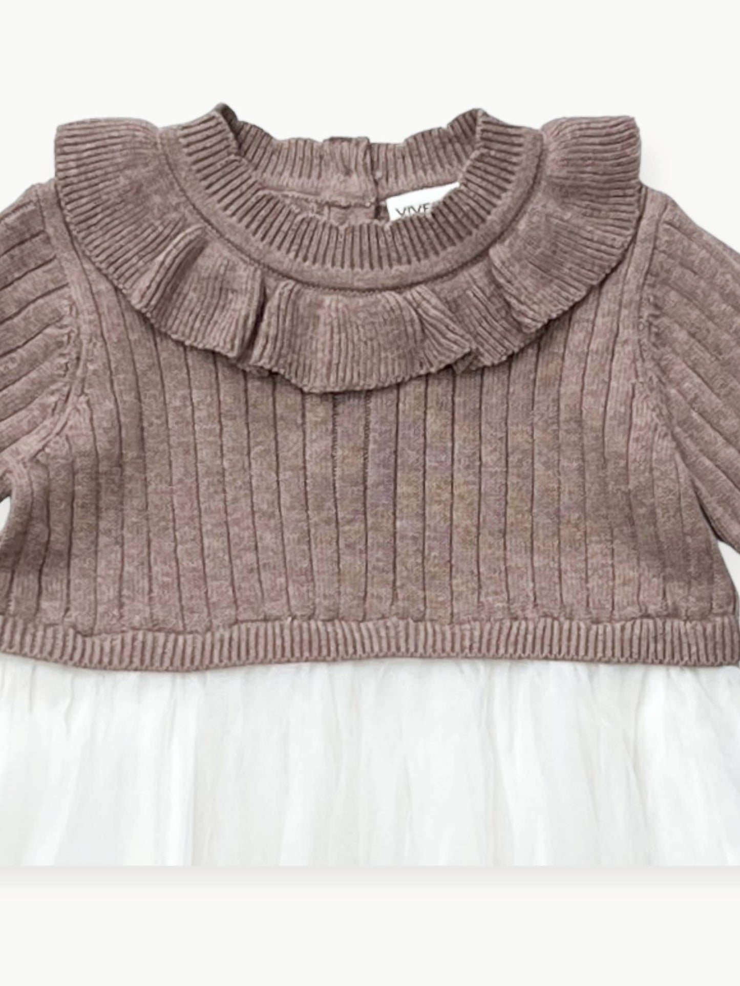 Sweater Top & Tutu Combo Baby Dress - Teal, Cafe Latte or Vintage Rose
