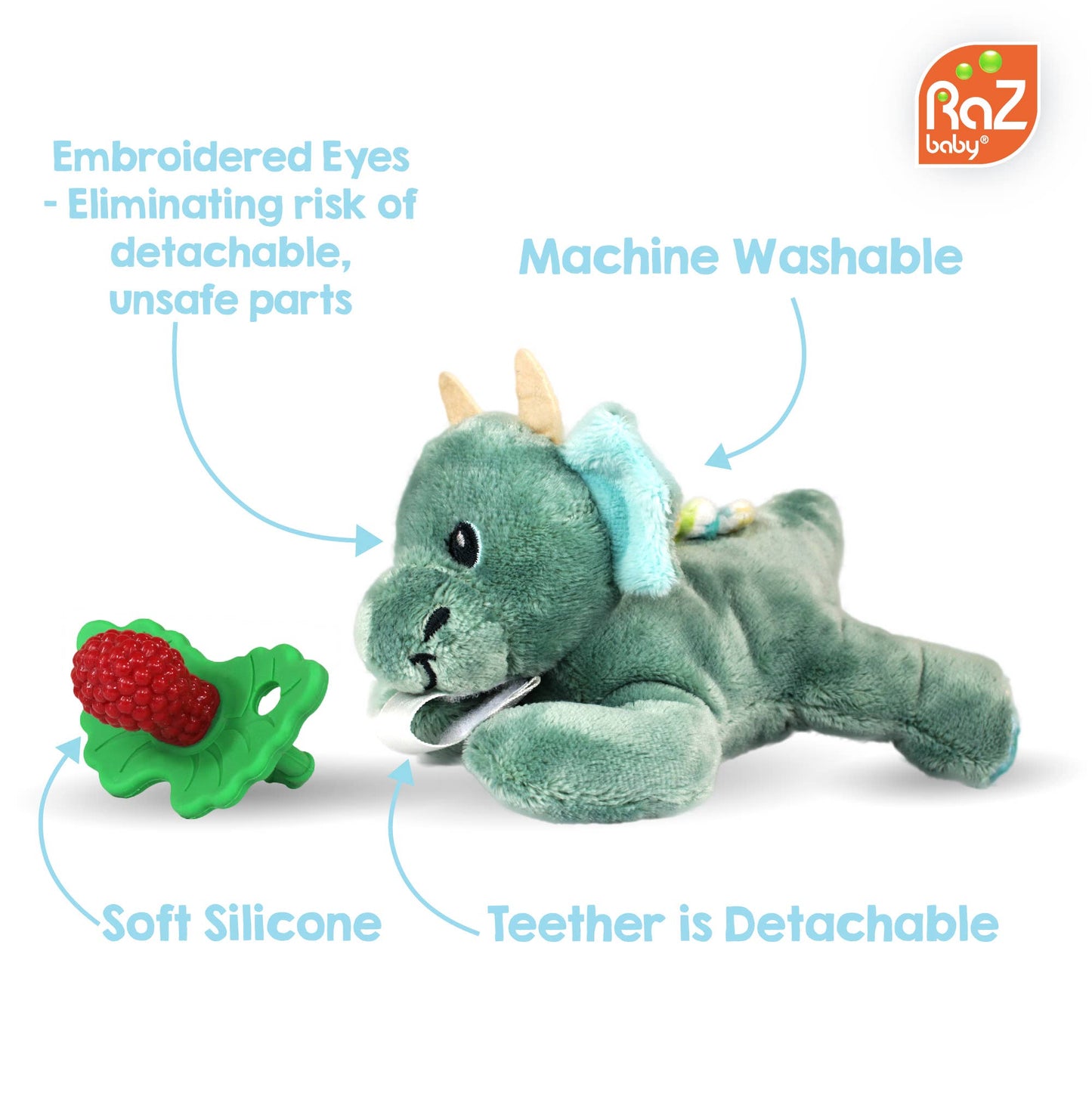 RaZbaby - RaZbuddy Bobby Bear Paci/Teether Holder