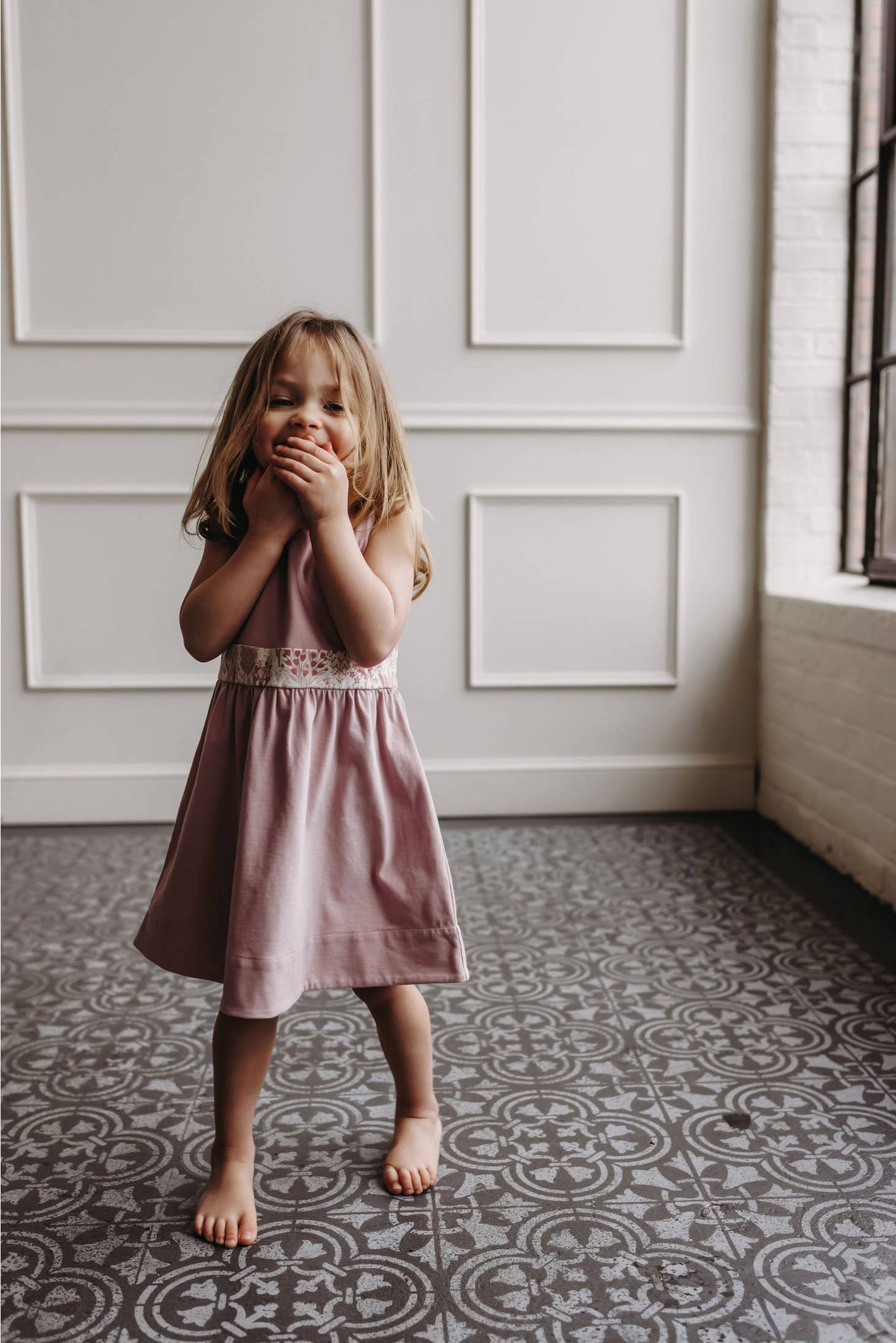 City Mouse Studio - Empire Dress- Pastel Gardens