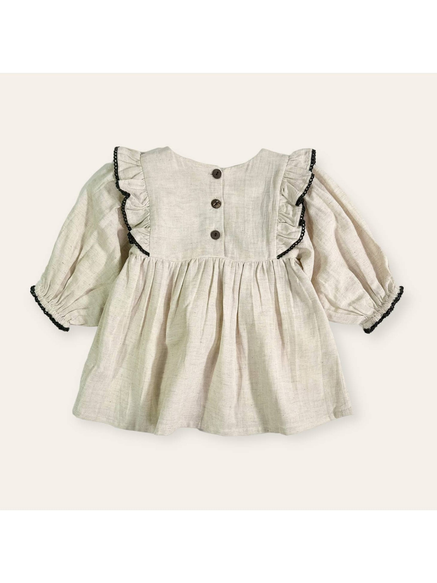 Embroidered & Ruffle Flare Dress