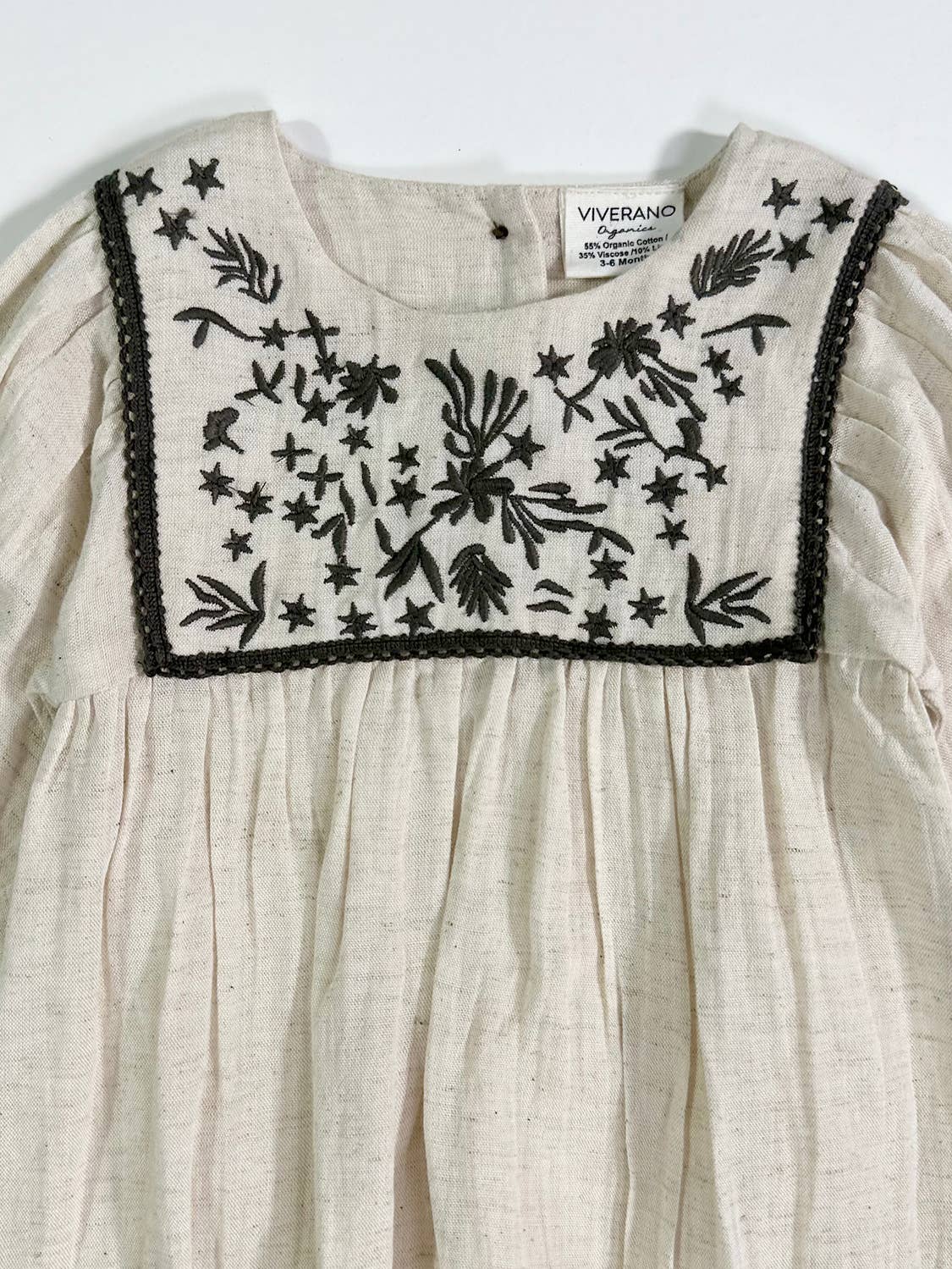 Embroidered Linen Jumpsuit Baby Romper