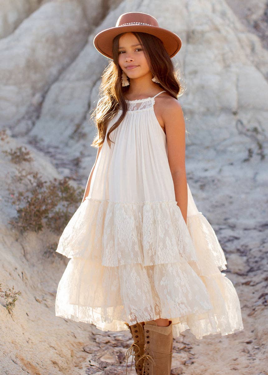 Joyfolie - Kid's Catrina Dress in Cloud