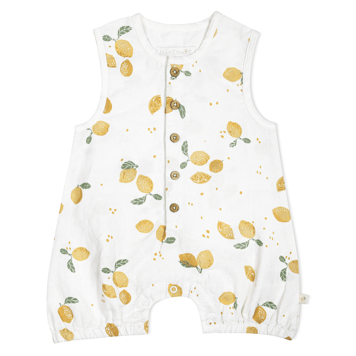 Makemake Organics - Organic Sleeveless Bubble Romper - Citron
