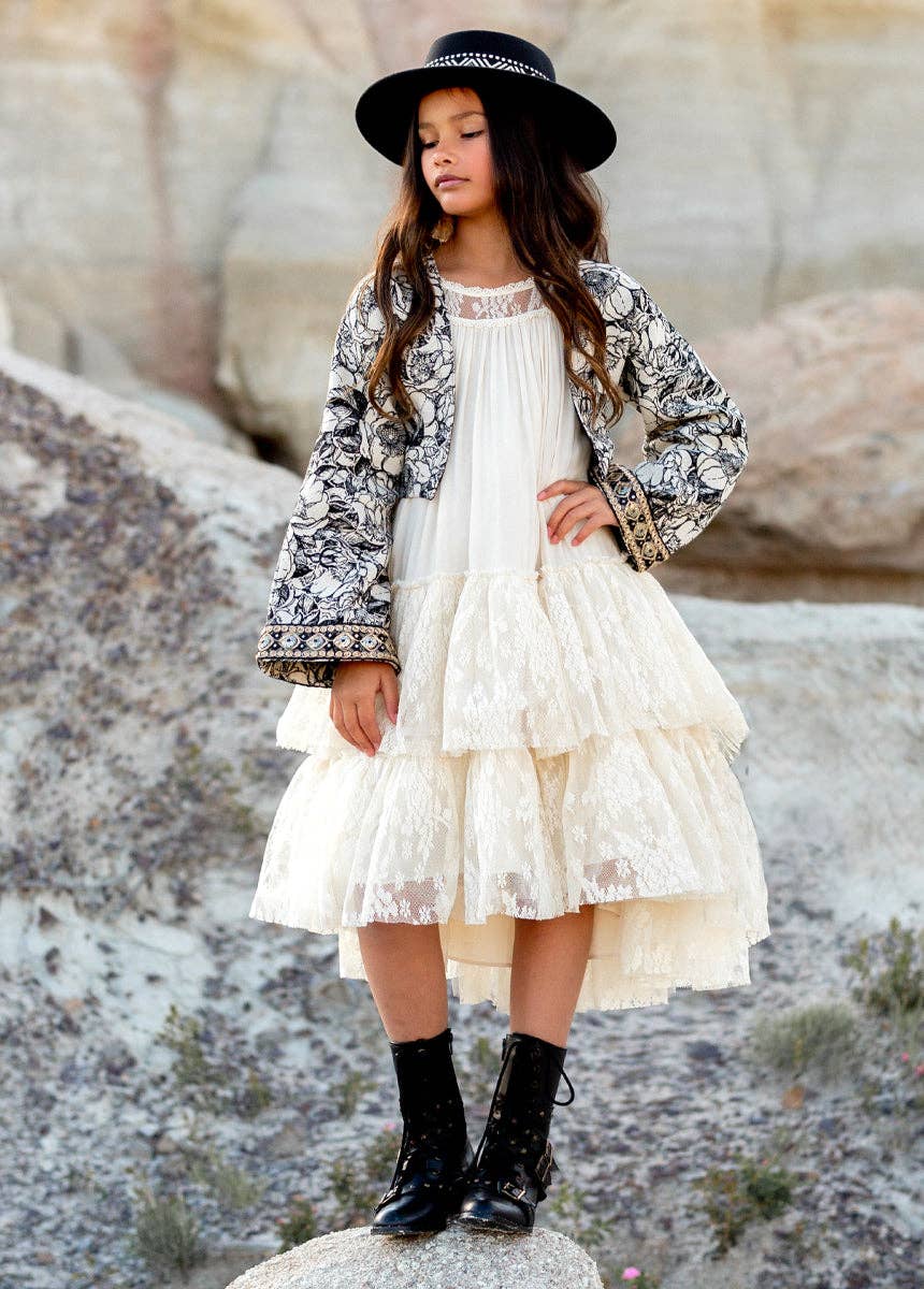 Joyfolie - Kid's Catrina Dress in Cloud