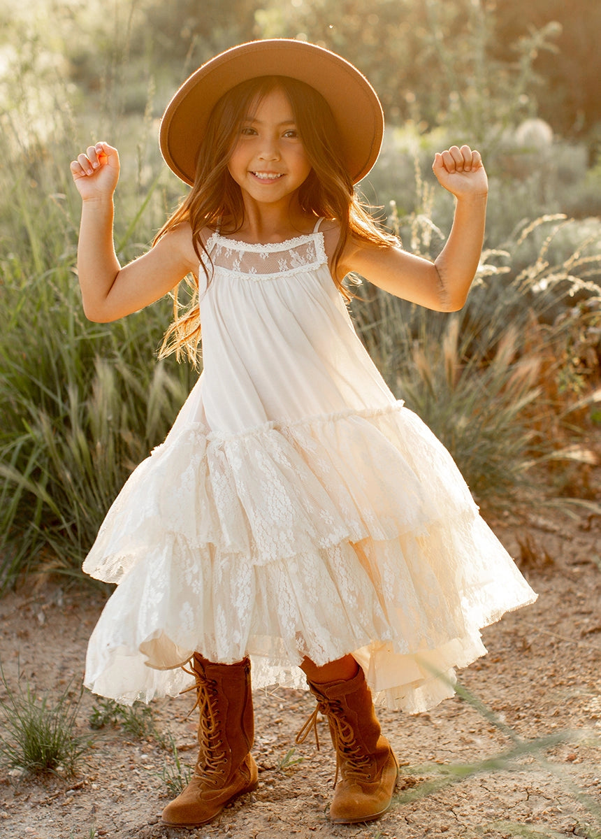 Joyfolie - Kid's Catrina Dress in Cloud