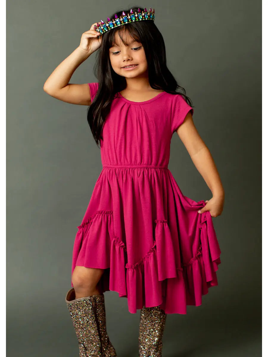 Joyfolie - Adrianna Dress in Fuchsia