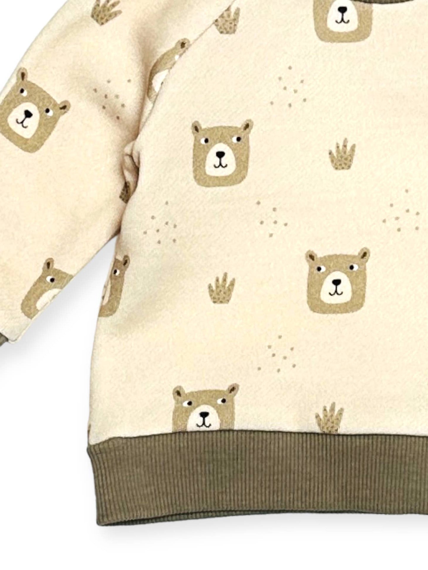 Bear Print Fleece Baby Sweatshirt & Jogger Set