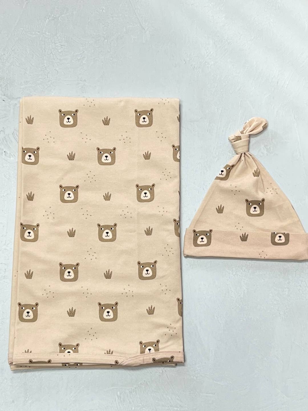 Bear Print Organic Jersey Baby Blanket