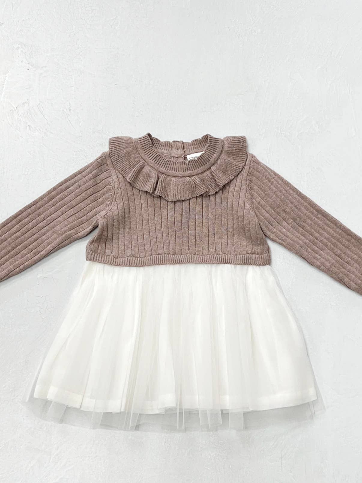 Sweater Top & Tutu Combo Baby Dress - Teal, Cafe Latte or Vintage Rose