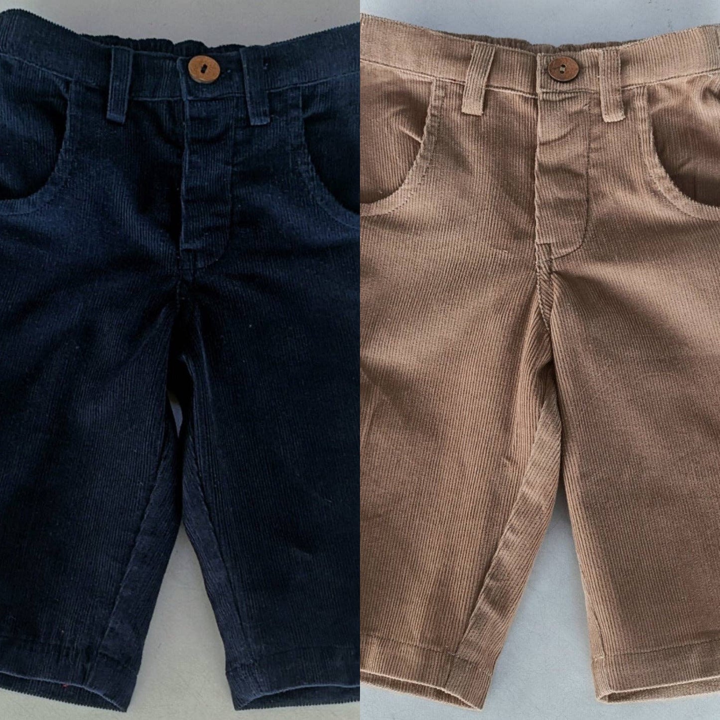 Little Boys Corduroy Pants - Beige or Navy