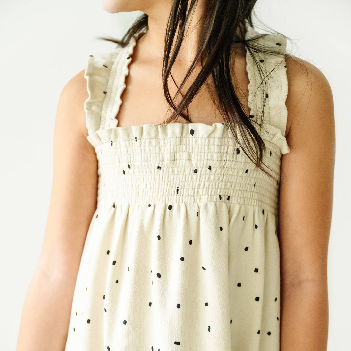 Makemake Organics - Organic Smocked Sundress - Pixie Dots