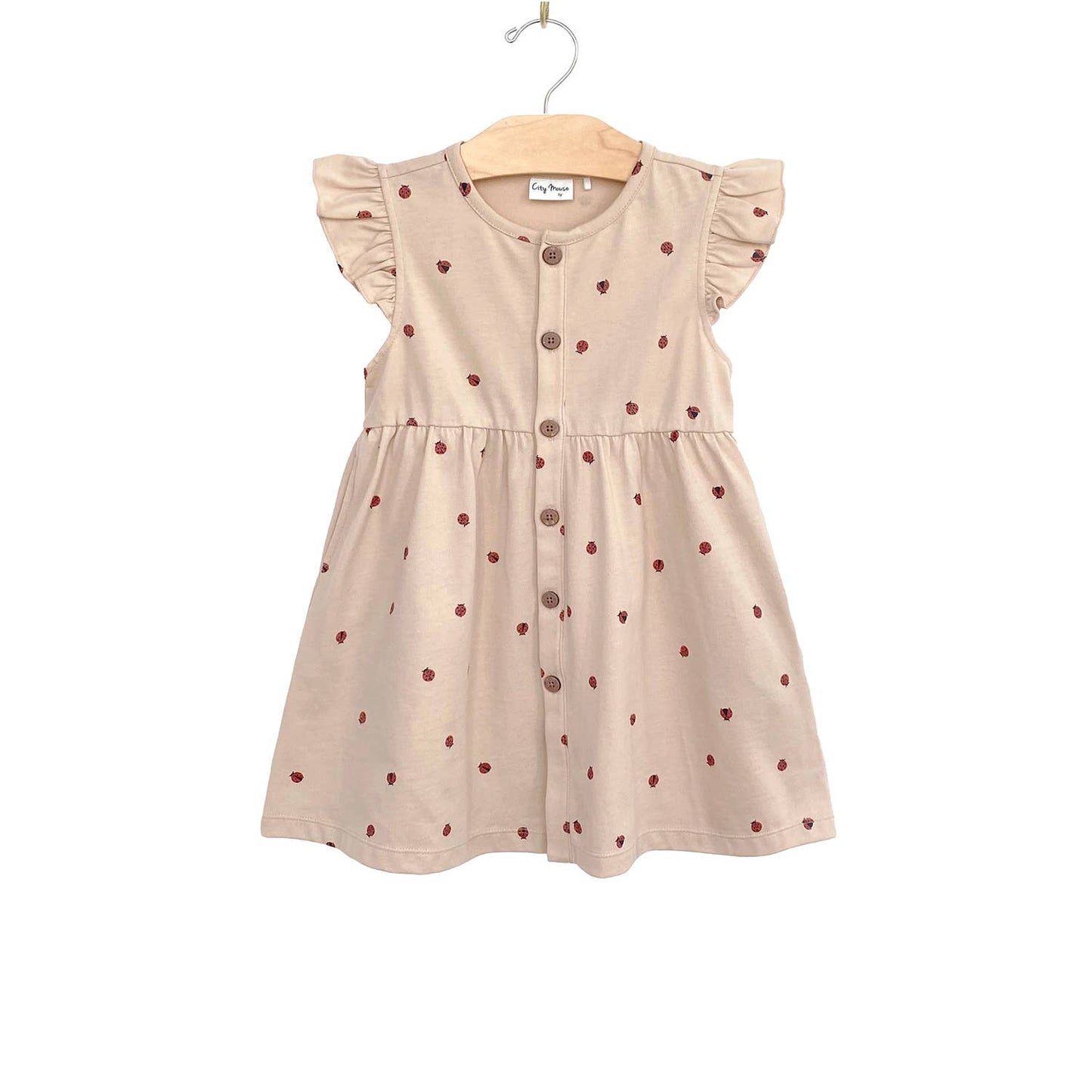 City Mouse Studio - Button Up Dress - Hydrangea or Ladybug
