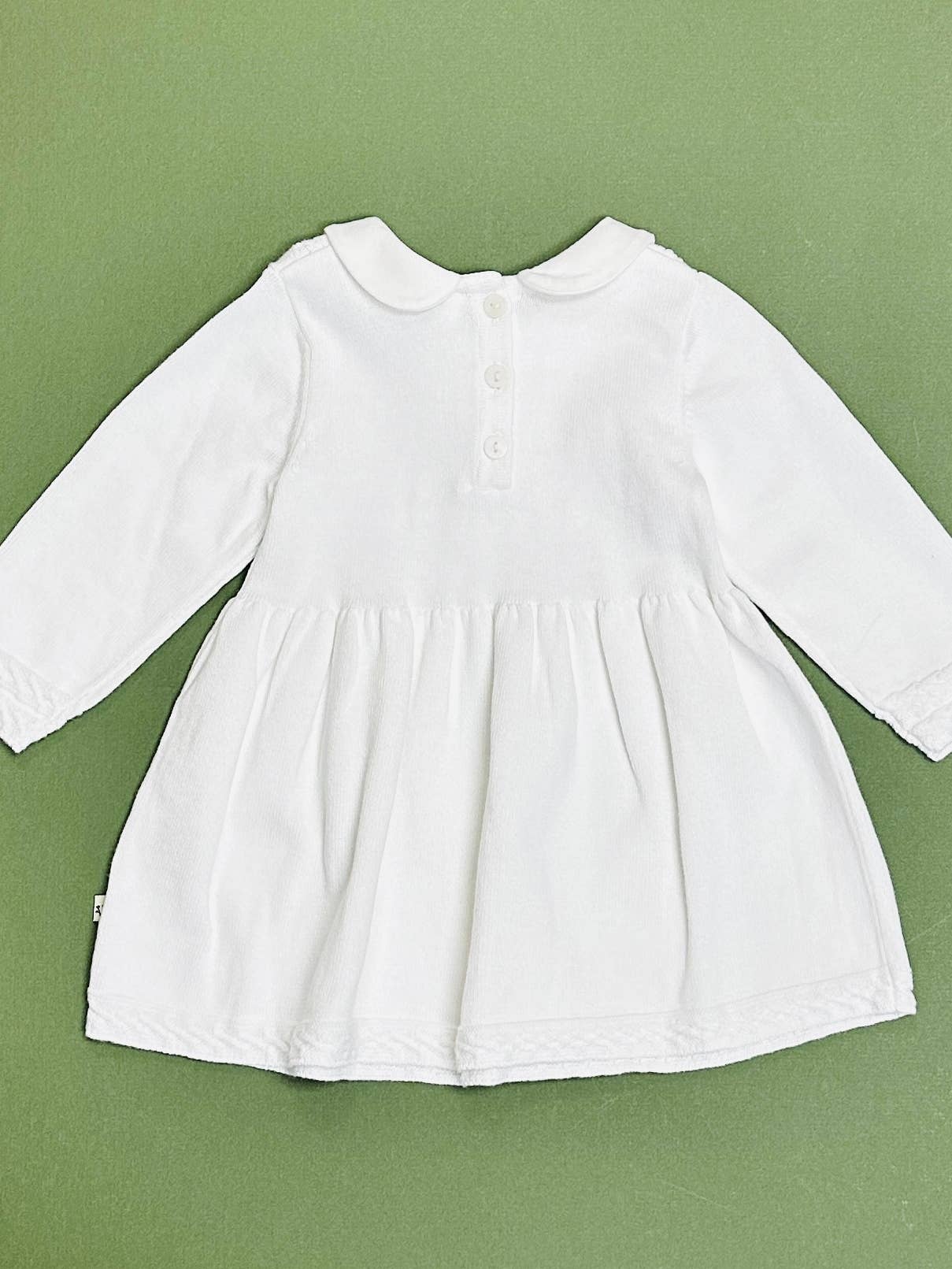 Peter Pan Milan Tulip Knit Sweater Baby Dress - Blush or White