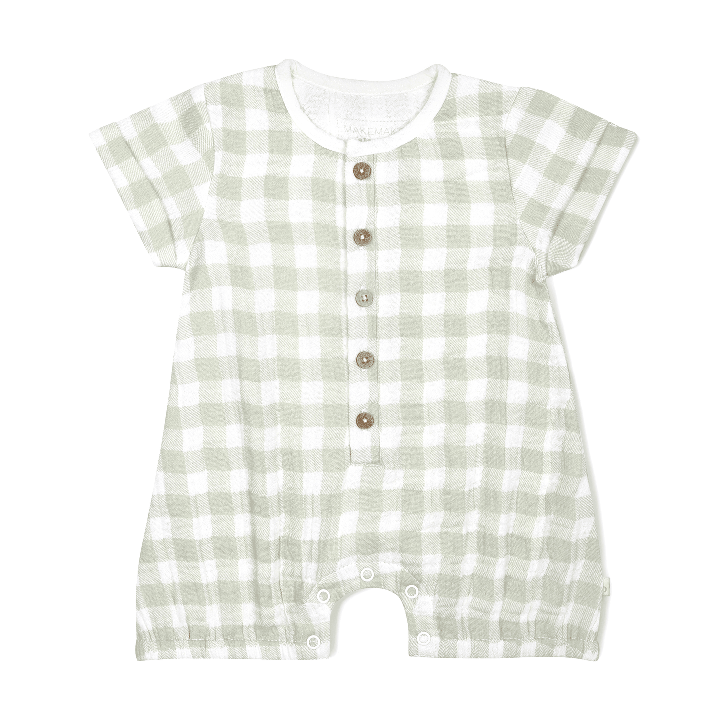 Makemake Organics - Organic Short Bubble Romper - Gingham
