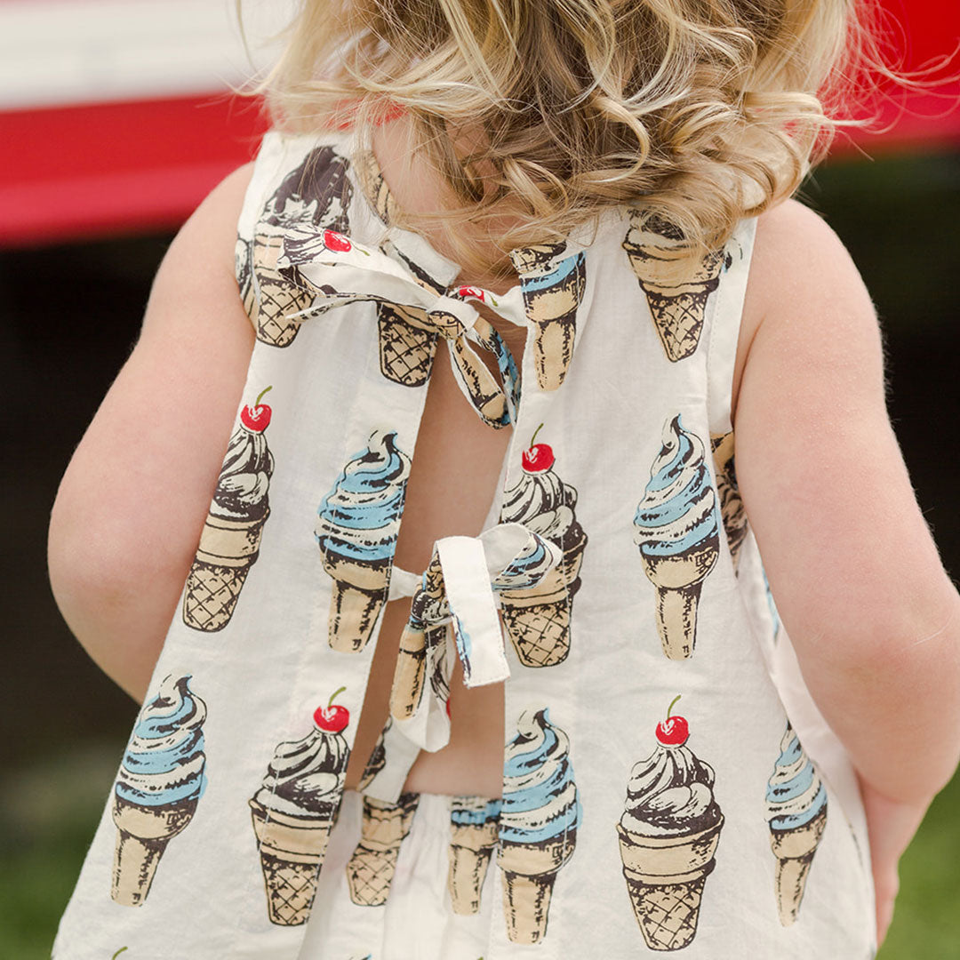 Pink Chicken Baby Girls Jaipur Set - Vintage Soft Serve Ice Cream