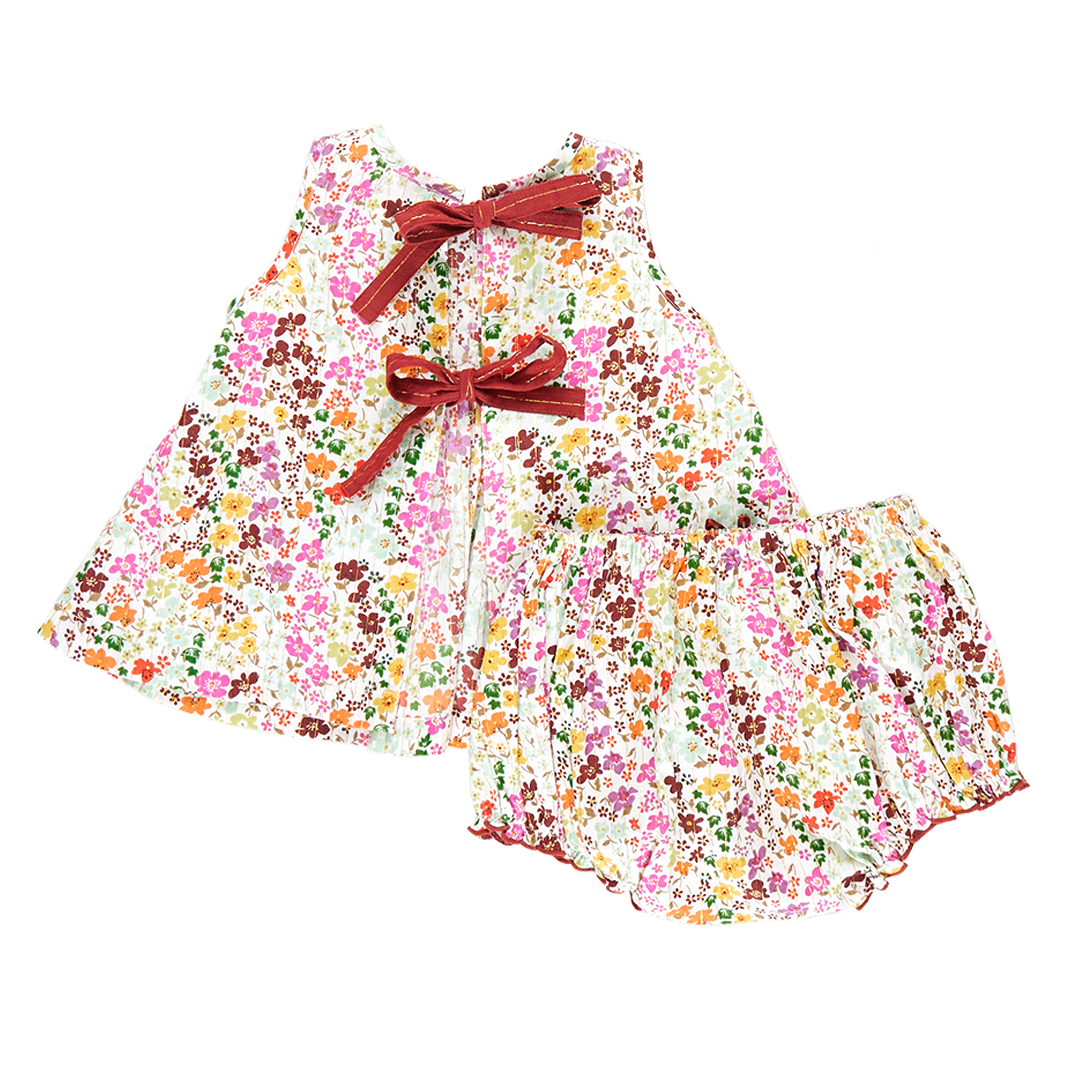 Pink Chicken Multi Ditsy Floral Baby Girls Jaipur 2 Piece Set