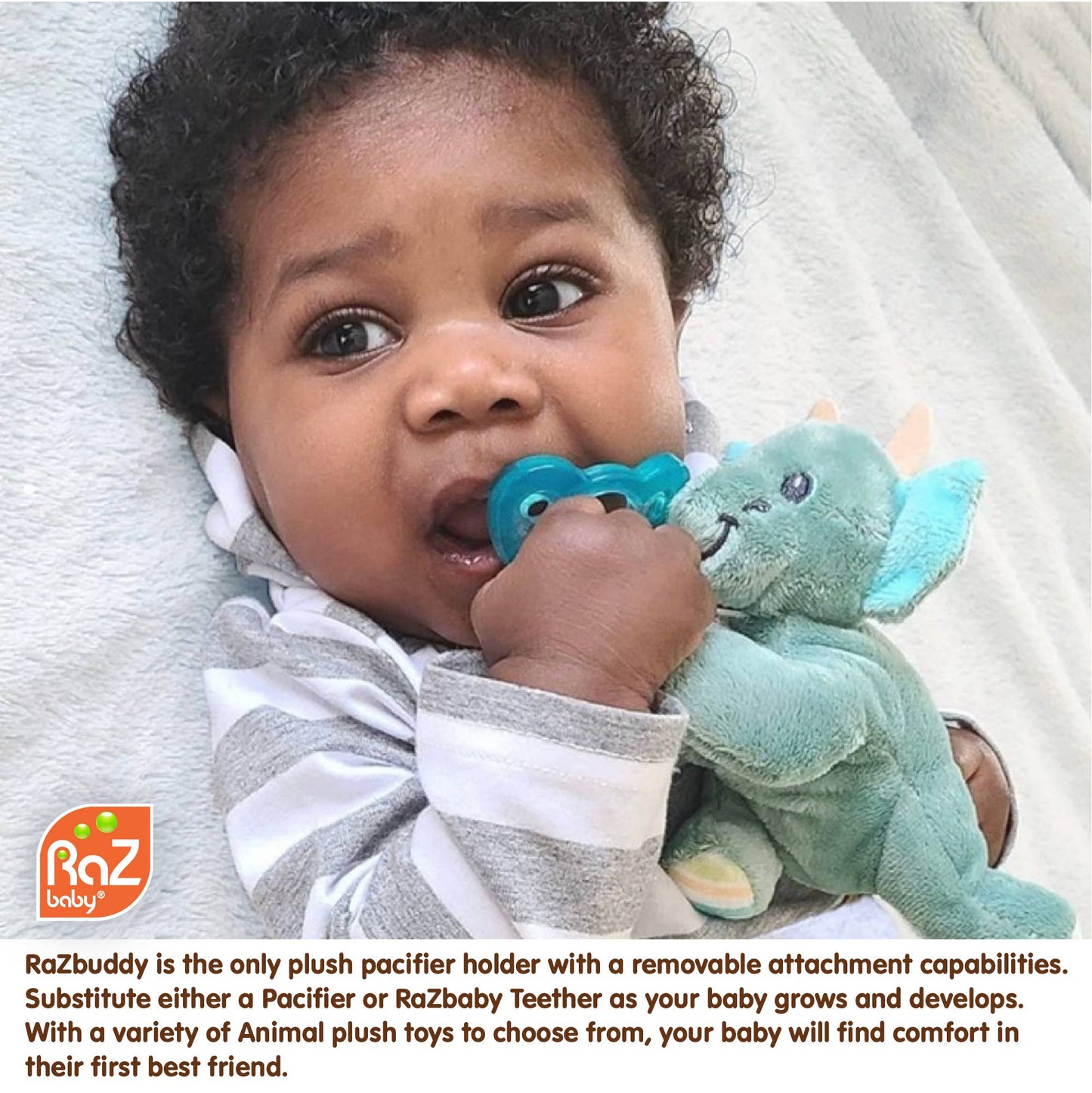 RaZbaby - RaZbuddy Bobby Bear Paci/Teether Holder