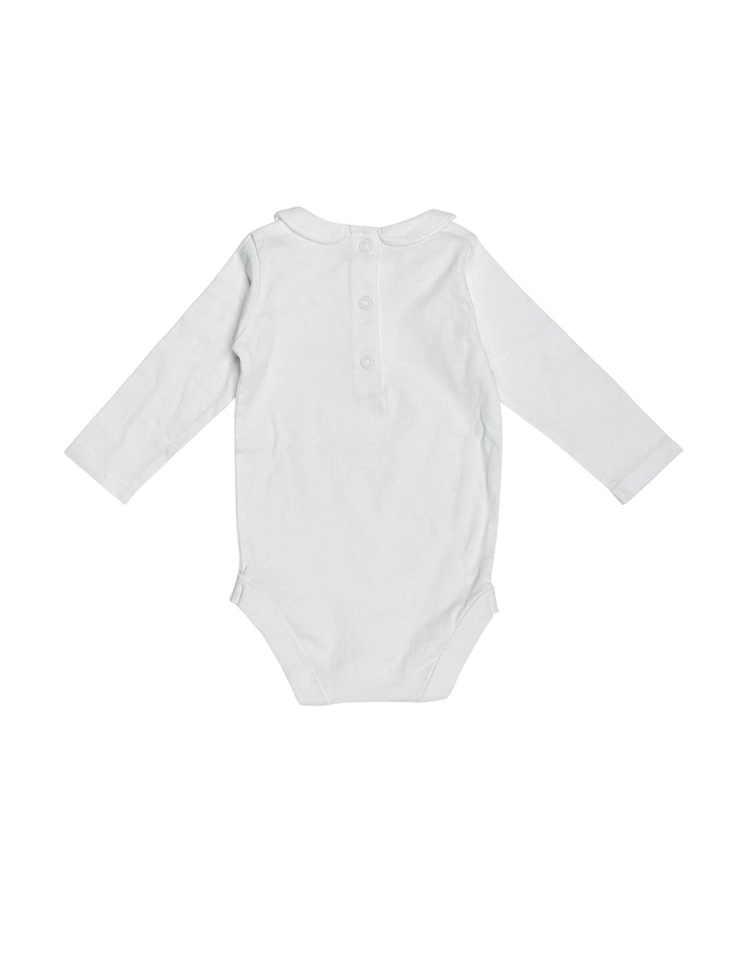 White Long Sleeve Peter Pan Baby Bodysuit
