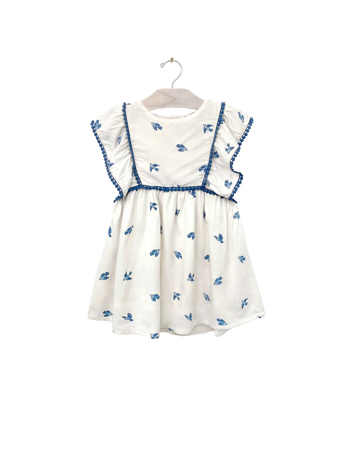 City Mouse Studio - Flutter Sleeve Dress- Bluebirds