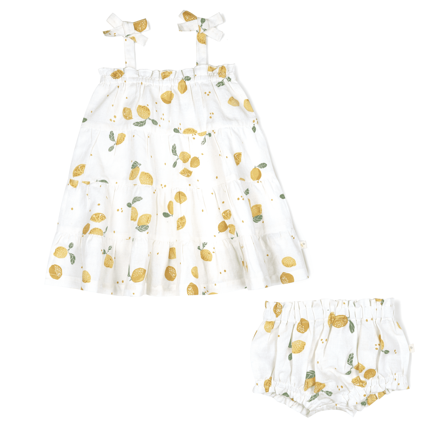 Makemake Organics - Organic Tiered Strap Dress - Citron