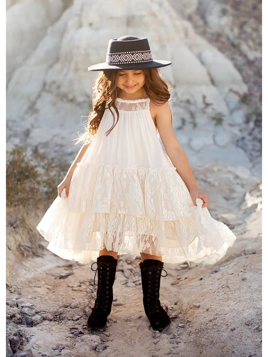 Joyfolie - Kid's Catrina Dress in Cloud