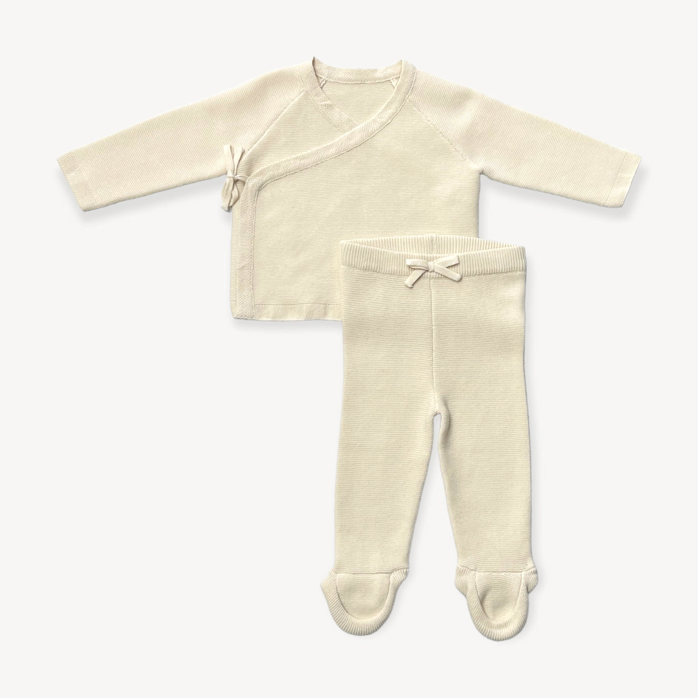 Grey Milan Kimono Baby Knit Cardigan + Legging Set