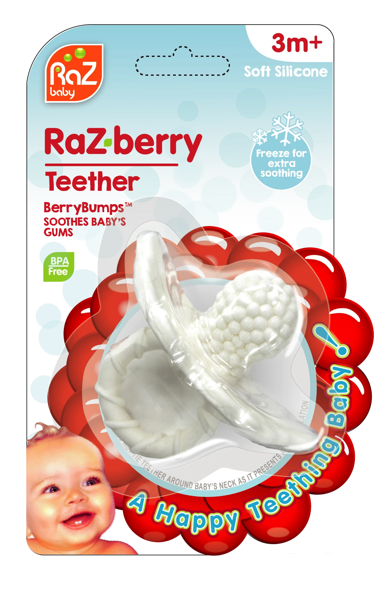 RaZbaby - RaZberry Silicone Teether - Coconut or Cookies and Cream