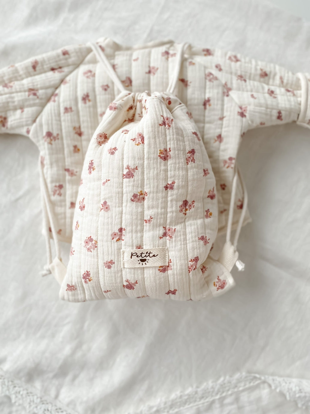 Quilted Jacket - Ivory/Blue Patchwork or Rose Floral