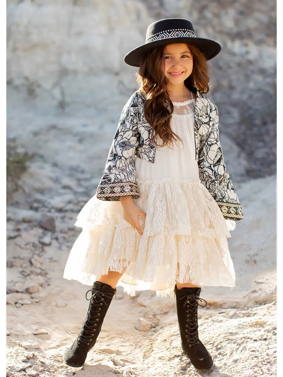 Joyfolie - Kid's Catrina Dress in Cloud