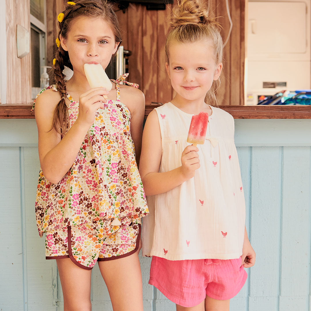 Pink Chicken Multi Ditsy Floral Girls Millie Short