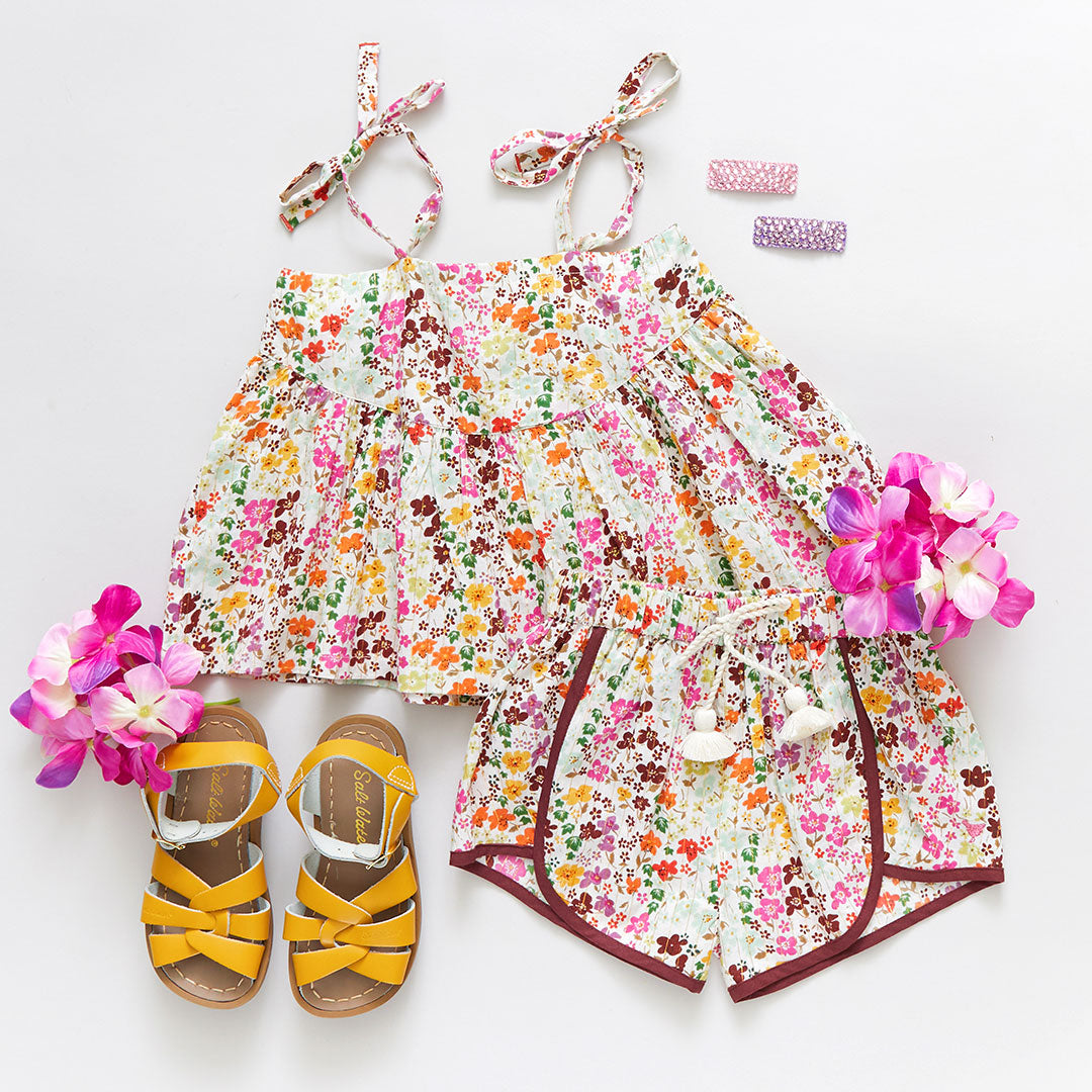 Pink Chicken Multi Ditsy Floral Girls Stella Top