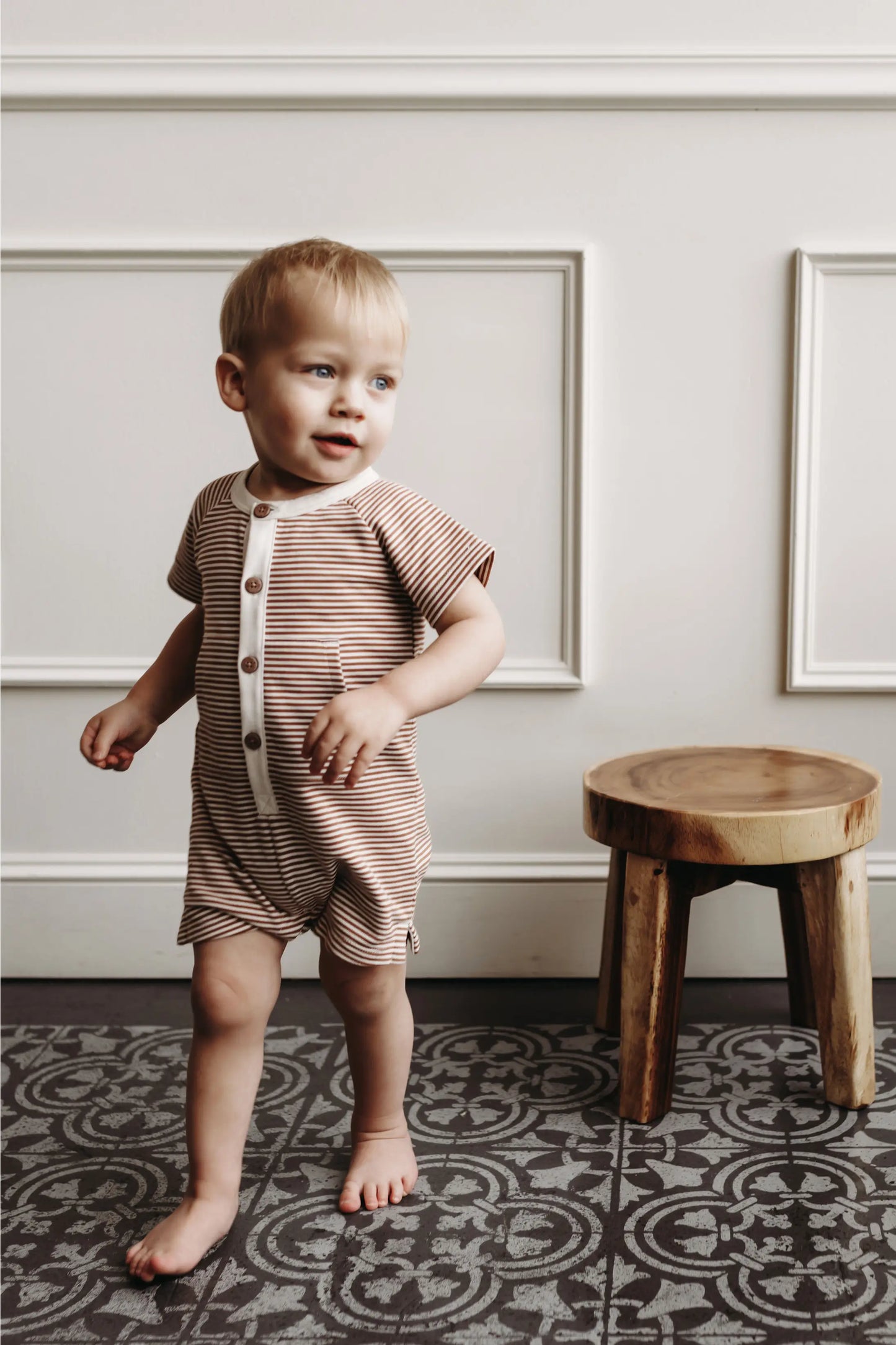 City Mouse Studio - Kangaroo Romper- Stripe Classic