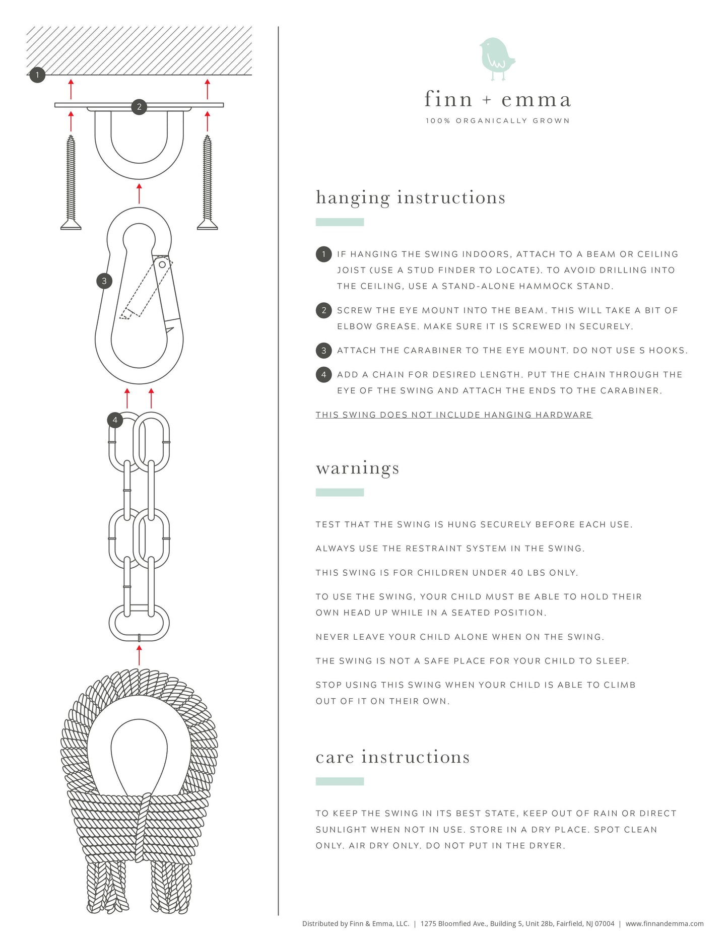 Finn & Emma Macrame Baby Swing
