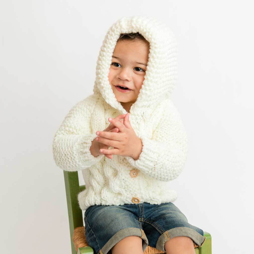 Hooded Sweater Coat - Cream