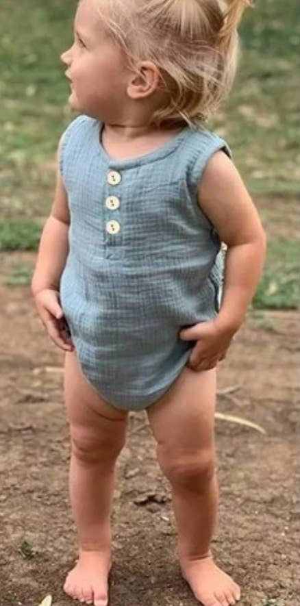 Annie & Charles Organic Cotton Blue Bodysuit