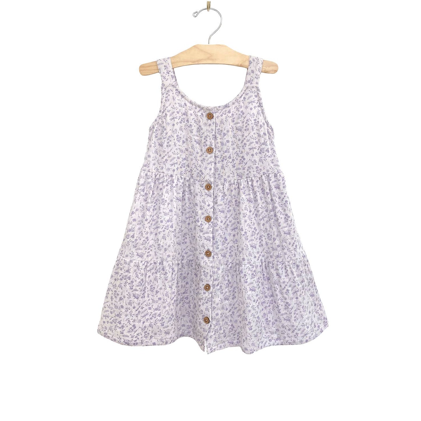City Mouse Studio - Tiered Shoulder Strap Dress - Violet Fairies