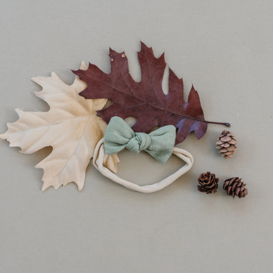 Linen Knottie Bow Nude Nylon Headbands - Multiple Colors Available