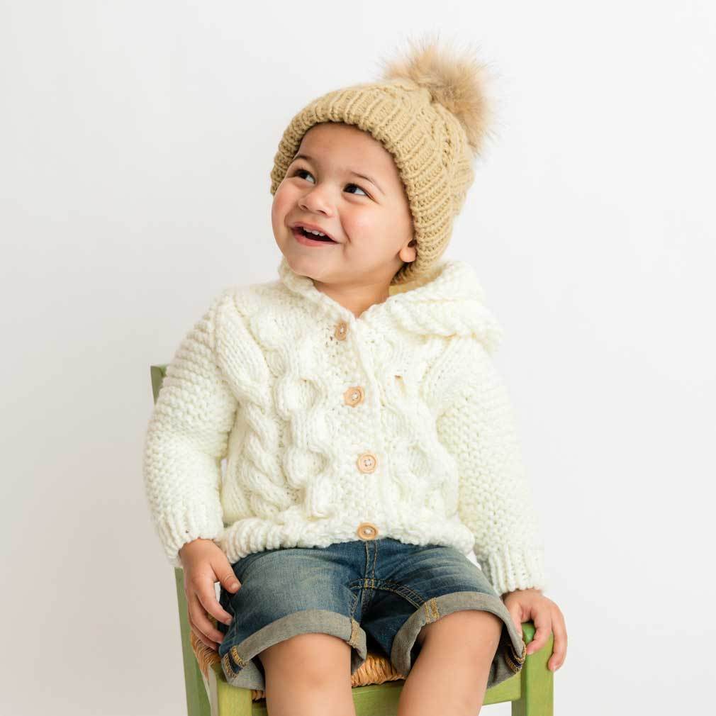 Hooded Sweater Coat - Cream