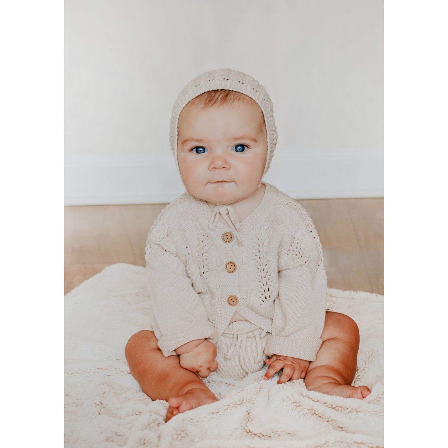 Baby Knit Sweater Cardigan - White