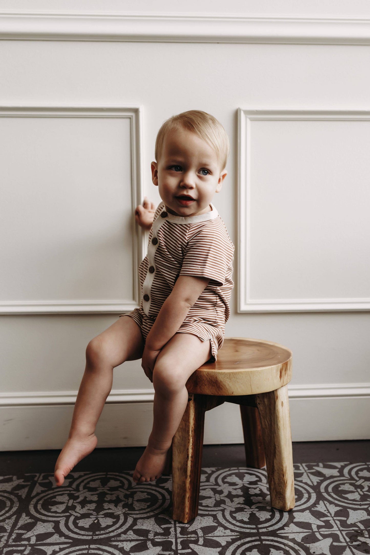 City Mouse Studio - Kangaroo Romper- Stripe Classic