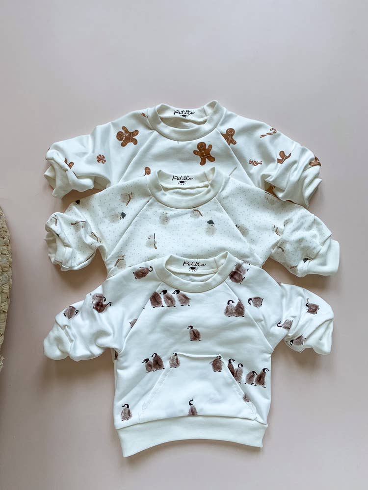 Winter Prints Sweatshirt - Gingerbread or Penguins