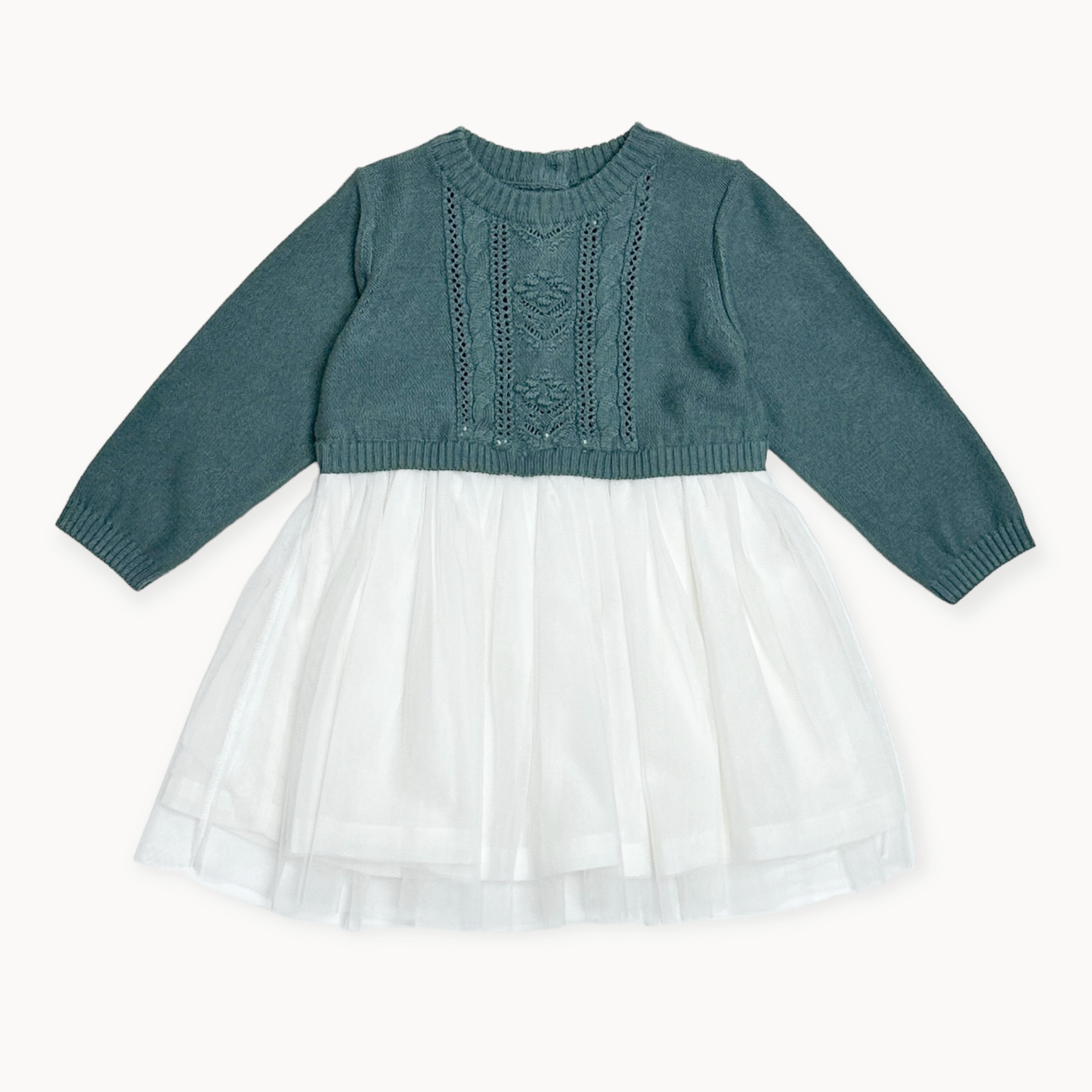 Sweater Top & Tutu Combo Baby Dress - Teal, Cafe Latte or Vintage Rose